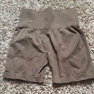 Brown High-Waisted Shorts